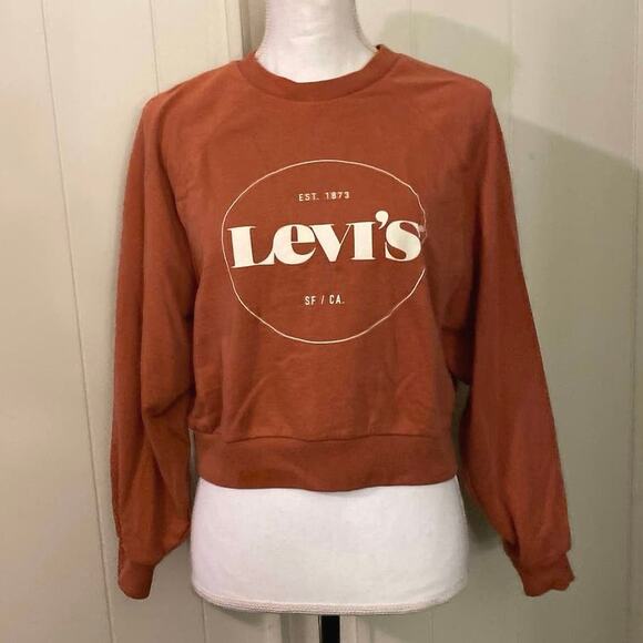 Levi's Sweater Size XS Orange Pink Salmon Womens Crop San Francisco CA - Picture 1 of 10